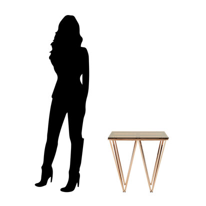 Allure Rose Gold Prismatic Legs End Table