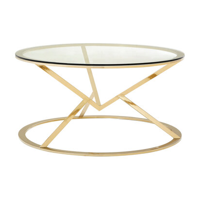 Allure Corseted Round Champagne Coffee Table