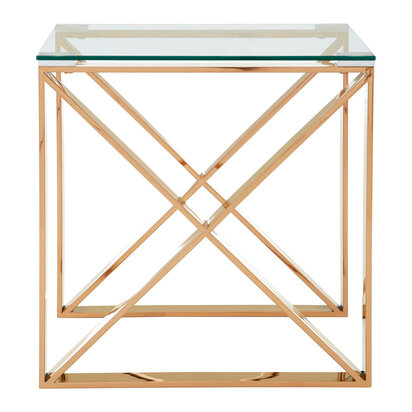 Allure Rose Gold Cross Legs End Table