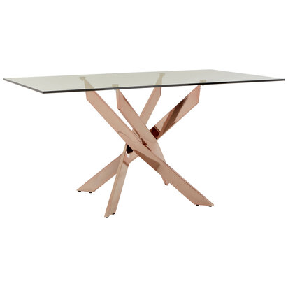 Allure Rectangular Rose Gold Dining Table