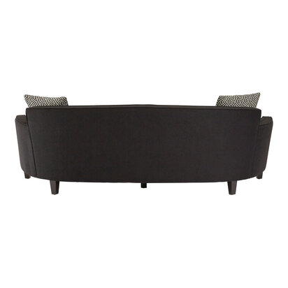 Rania 3 Seat Black Dimity Fabric Sofa