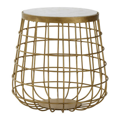 Nirav White Marble Top Side Table