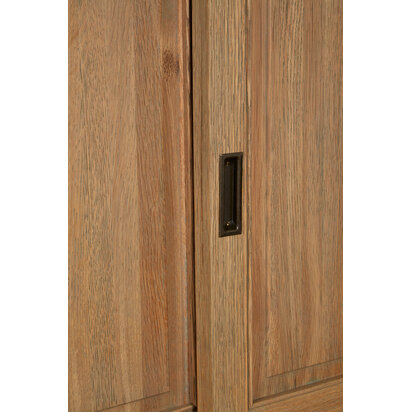 Lyon Oak Wood Tall Cabinet with Washed Grey Finish