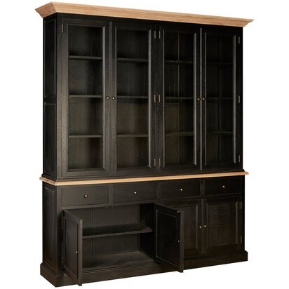 Cleumere Black Oak Wood Large Cabinet