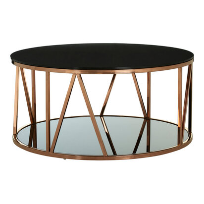 Alvaro Round Rose Gold Finish Coffee Table