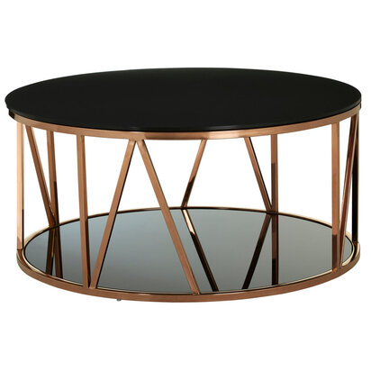 Alvaro Round Rose Gold Finish Coffee Table