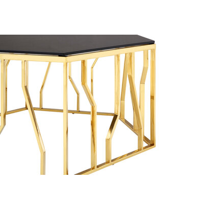 Wesihurst Gold and Black Hexagonal Coffee Table