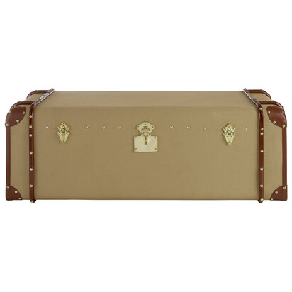 Eveisford Canvas Trunk Design Coffee Table with Drawers