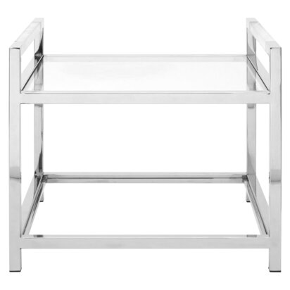 Vogue 2 Tier Glass Side Table with Silver Frame