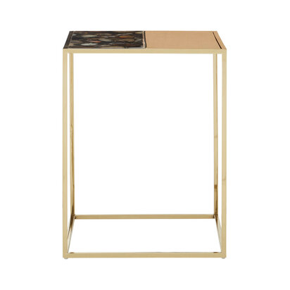 Vita Agate and Gold Square Side Table