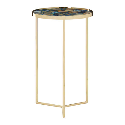 Vita Blue Agate Round Side Table