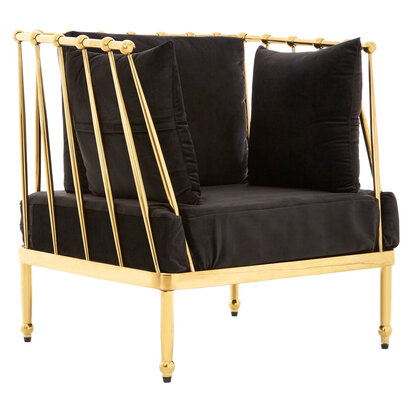 Novo Chair With Gold Finish Tapered Arms