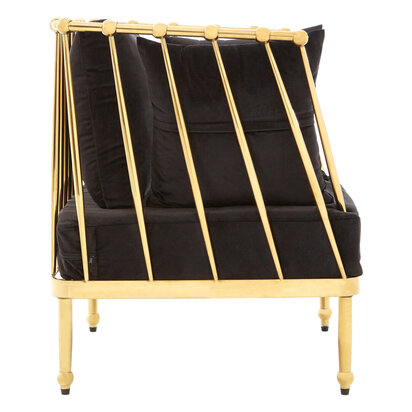 Aristead Black Velvet with Gold Frame Chair