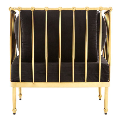 Aristead Black Velvet with Gold Frame Chair