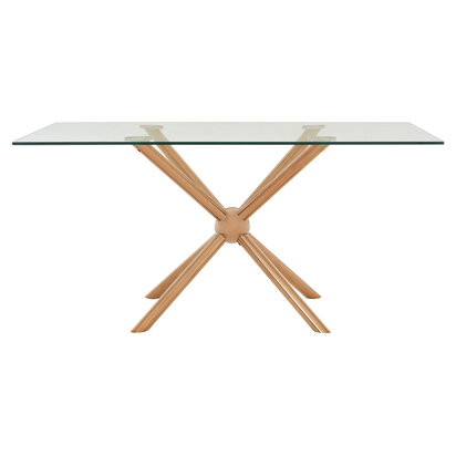 Novo Rectangular Rose Gold Dining Table