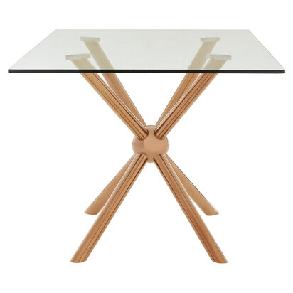 Aristead Rectangular Rose Gold Dining Table