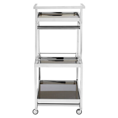 Aristead 3 Tier Silver Finish Trolley