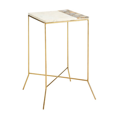 Viowwick Marble and Agate Square Side Table