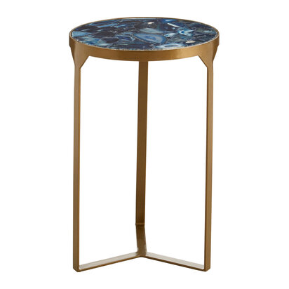 Vizzini Round Agate Side Table