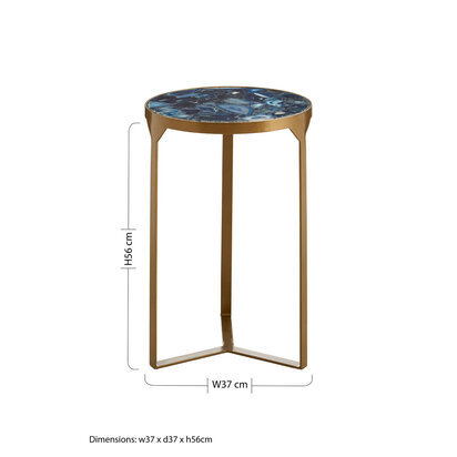 Vizzini Round Agate Side Table