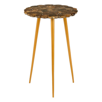 Relic Round  Side Table with Agate Top
