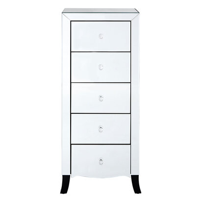 Graciela Chest of 5 Drawer With Mirror Frame