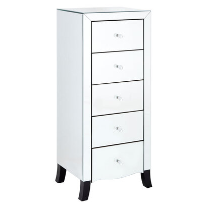 Graciela Chest of 5 Drawer With Mirror Frame