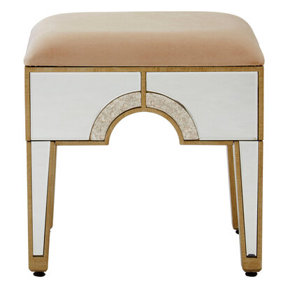 Knightsbridge Champagne Gold and Mirrored Stool