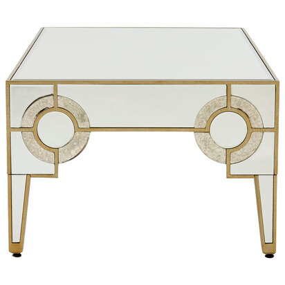 Unaonnell Champagne Gold and Mirrored Coffee Table