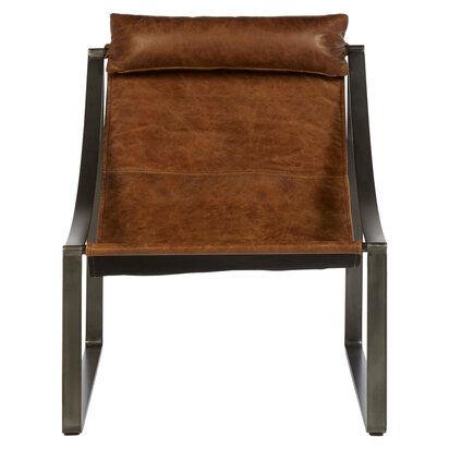Hoxton Genuine Light Brown Leather Sling Chair
