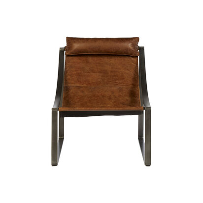 Hoxton Genuine Light Brown Leather Sling Chair