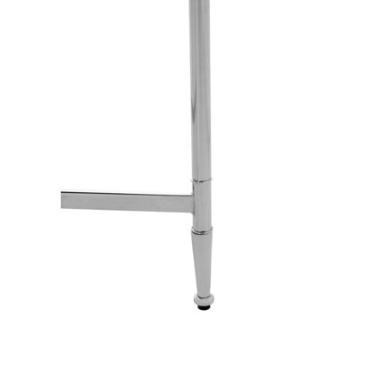 Zach Mirror Top Round Side Table with Silver Frame