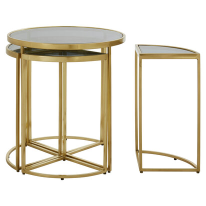 Axis Gold Finish 5 Piece Nesting Tables