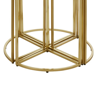 Axis Gold Finish 5 Piece Nesting Tables