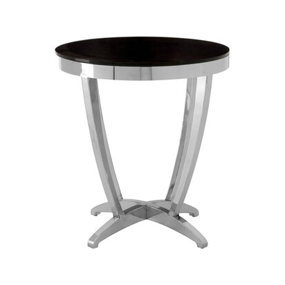 Yasmin Black Tempered Glass Side Table