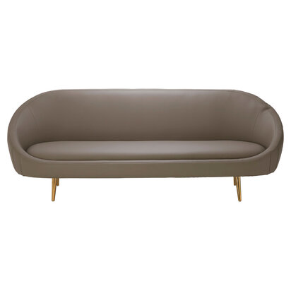 Lagero Brown Leather Effect 3 Seater Sofa