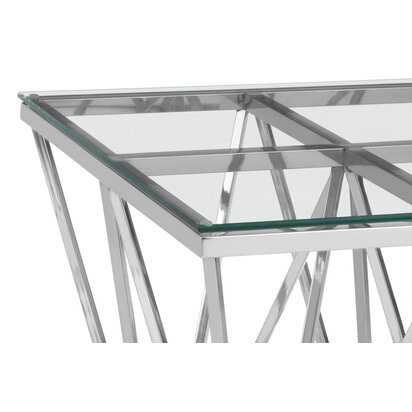 Fenonwell Silver Finish Prismatic Legs End Table