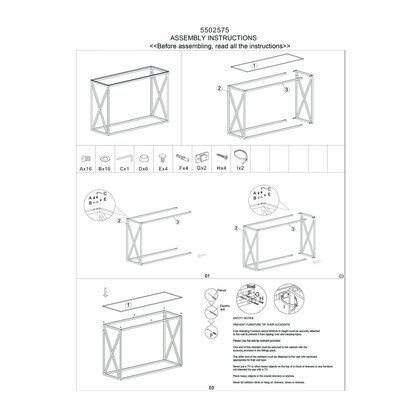 Allure Silver Cross Design Console Table