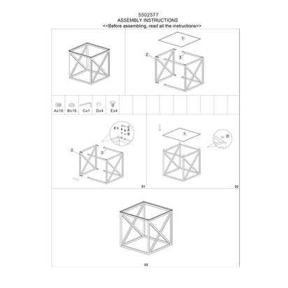 Allure End Table With Cross Base