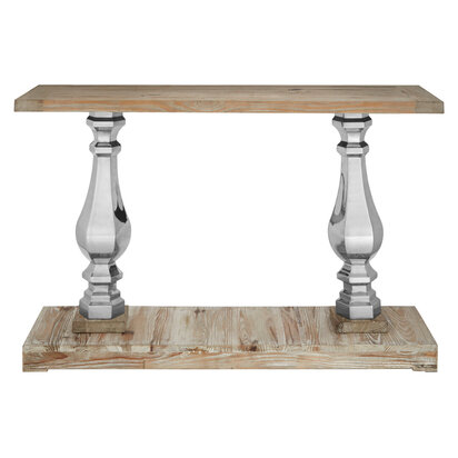 Dareybrok White Washed Pine Wood Console Table