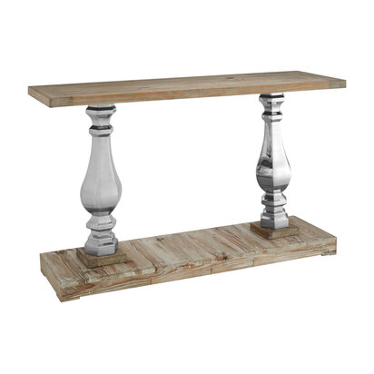 Dareybrok White Washed Pine Wood Console Table