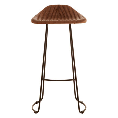 Buffalo Brown Leather Bar Stool