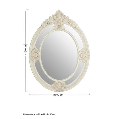 Eclipse Antique White Ornate Wall Mirror