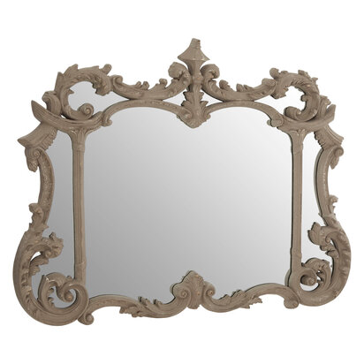 Haniel Antique Grey Finish Ornate Wall Mirror