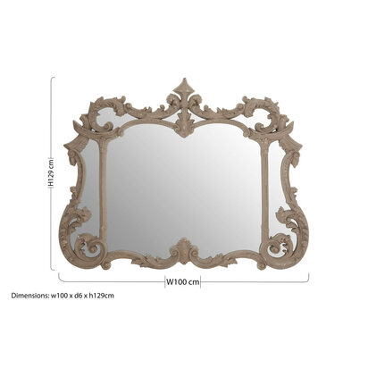 Haniel Antique Grey Finish Ornate Wall Mirror