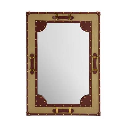Columbus Canvas And Leather Trim Wall Mirror