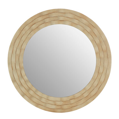 Gwenn Round Wall Mirror with Antique Silver Finish