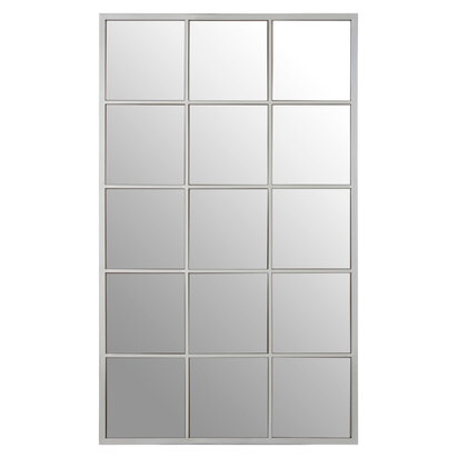 Descartes Large Silver Frame Wall Mirror