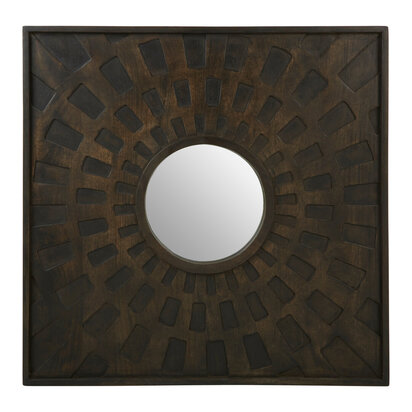Suri Carved Mango Wood Wall Mirror