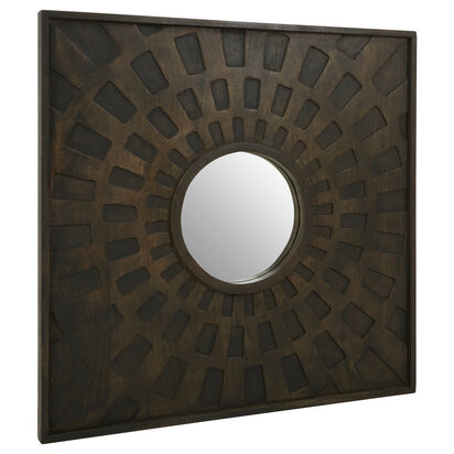 Suri Carved Mango Wood Wall Mirror